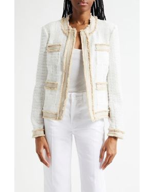 L'Agence Agnes Tweed Jacket - White