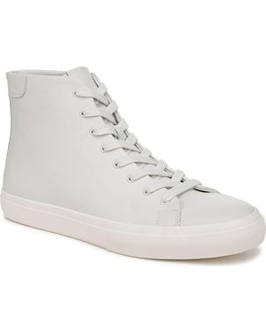 Vince Leather High-Top Sneakers - White