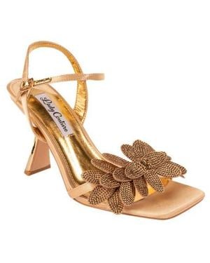 Lady Couture Lust Floral Ankle Strap Sandal - Metallic
