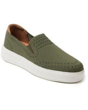 Dearfoams Knit Slip-On Sneakers with Contoured Footbed - Green