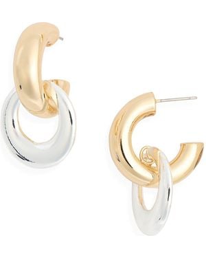 Leith Ring Drop Huggie Hoop Earrings - Metallic