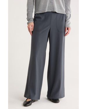 Max Studio Twill Easy Wide Leg Trouser - Gray