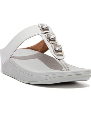 Fitflop Fino Crystal Wedge Flip Flop Sandal - Metallic