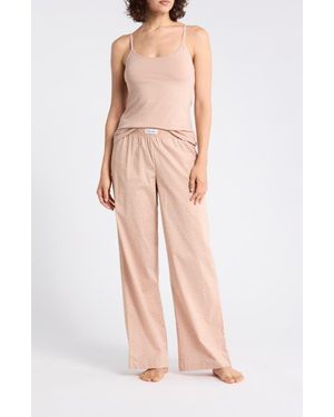 Calvin Klein Camisole Long Pajamas - Natural