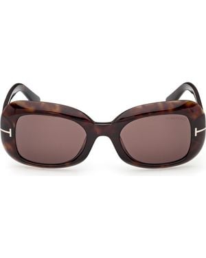 Tom Ford 51Mm Rectangle Sunglasses - Brown
