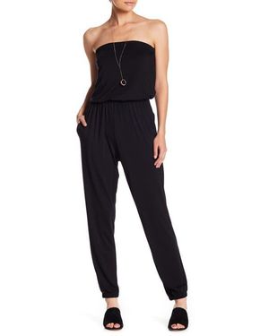 Go Couture Strapless Jumpsuit - Blue