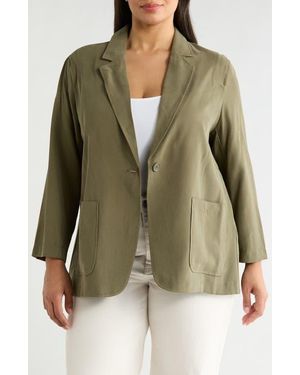 Max Studio Oversize Brushed Twill Blazer - Green