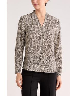 Nordstrom Rack V-Neck Long Sleeve Top - Gray
