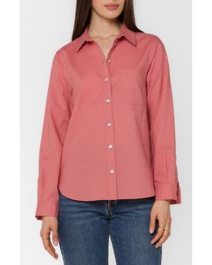 Velvet Heart Bennett Linen Button-Up Shirt - Red