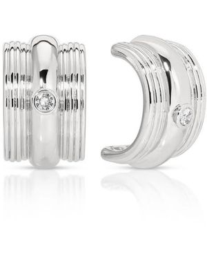 Ettika Textured Statement Hoop Earrings - Metallic