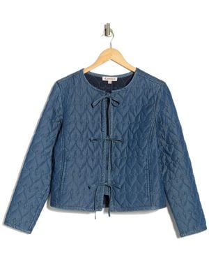 Nanette Lepore Heart Quilted Denim Jacket - Blue
