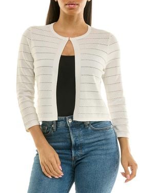 Nina Leonard Pointelle Stitch Bolero - Gray