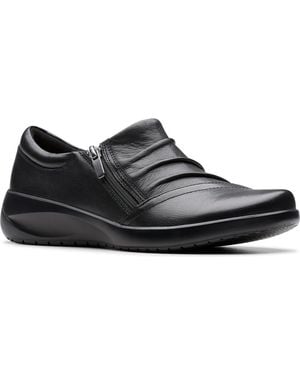 Clarks Kaetlyn Mila Side Zip Loafer - Black