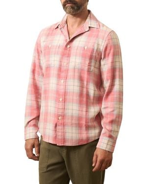 Faherty The Tried & True Plaid Chambray Button-Up Shirt - Pink