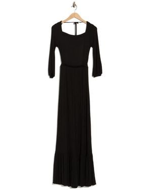 Go Couture Long Sleeve Maxi Dress - Black