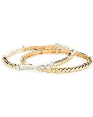 Nordstrom Rack Set Of 2 Twisted Bangle Bracelets - Metallic