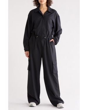 Beyond Yoga Long Sleeve Cargo Jumpsuit - Black