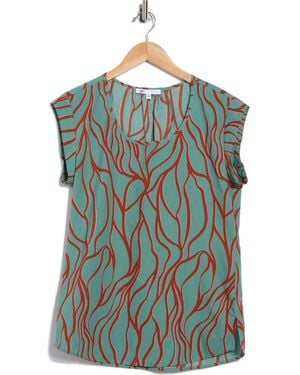 DR2 by Daniel Rainn Cap Sleeve Top - Blue