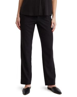 Vince Wool Blend Flannel Pull-On Pants - Black