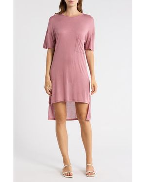 Go Couture High-Low Tunic Top - Pink