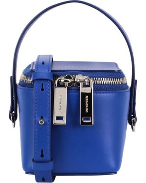 ショルダーバッグ・ポシェット FERRAGAMO Pastel light blue leather bucket bag Ferragamo Bucket bags and bucket purses for Women | Online