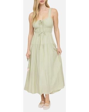 Blu Pepper Front Tie Fit & Flare Midi Dress - Natural