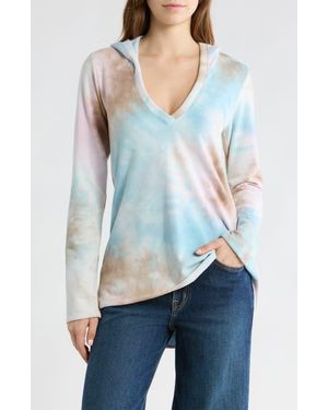 Go Couture Hooded High-Low Tunic - Blue