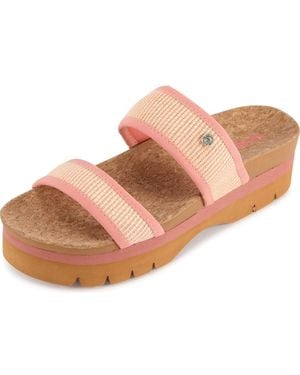 FLOOPI Knit Platform Slide Sandal - Pink