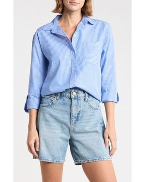 Beach Lunch Lounge Carson Stripe Button-Up Shirt - Blue