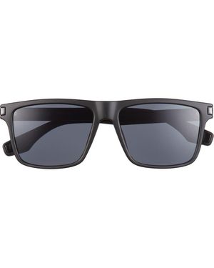 Hurley 56Mm Flat Top Polarized Square Sunglasses - Black