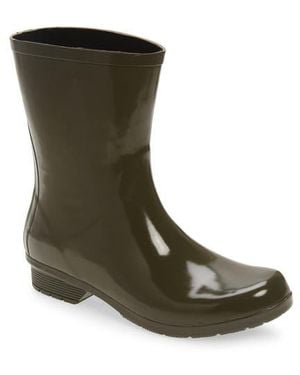 Chooka Women's Waterproof Polished Mid-Calf Rain Boots - Shiny Black With Memory Foam Insole