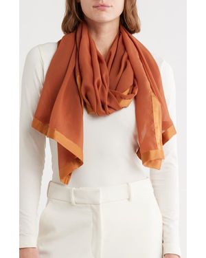 Calvin Klein Satin Border Chiffon Scarf - Orange