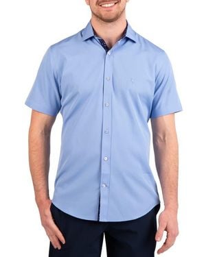 Tailorbyrd Solid Performance Short Sleeve Shirt - Blue