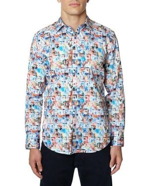 Robert Graham Harbin Long Sleeve Button-Up Shirt - Blue