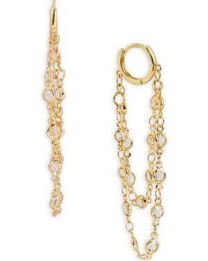 Saachi Crystal Cascade Hoop Earrings - Metallic
