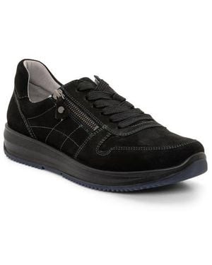 Ara Onyx Leather Sneaker - Black