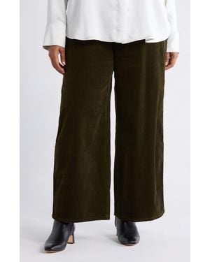 Democracy 'Ab'Solution Skyrise Wide Leg Corduroy Pants - Black