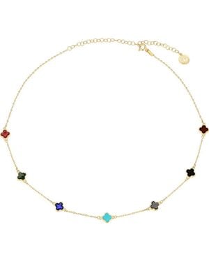 Gabi Rielle Enamel Clover Necklace - White