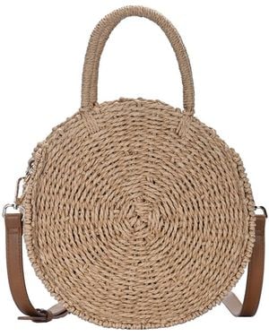 MMS Design Studio Rattan Canteen Crossbody Bag - Natural