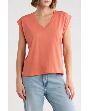 Nordstrom V-Neck Pima Cotton T-Shirt - Red