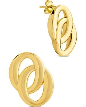 Sterling Forever Sibylle Interlocking Ring Stud Earrings - Metallic