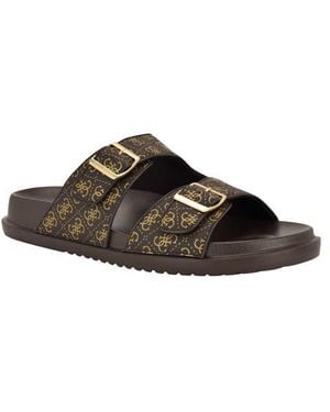 Guess Veribno Slide Sandal - Brown