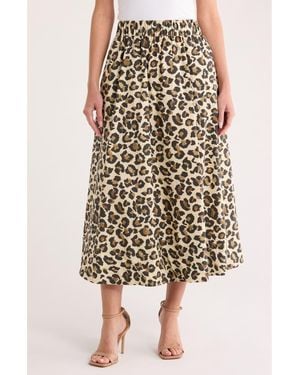 Ellen Tracy Cotton Poplin Skirt - Black