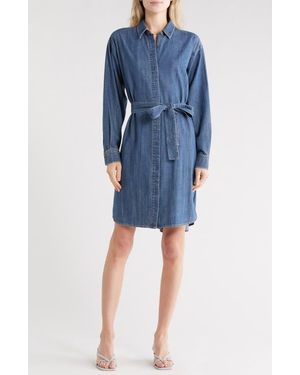 James Perse Long Sleeve Denim Shirtdress - Blue