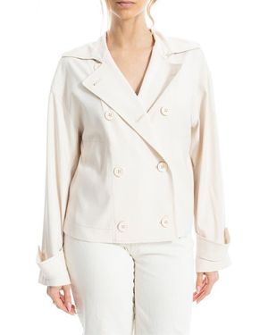 Max Studio Twill Double Breasted Jacket - White