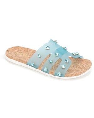 Kenneth Cole Embellished H-Band Sandal - Blue