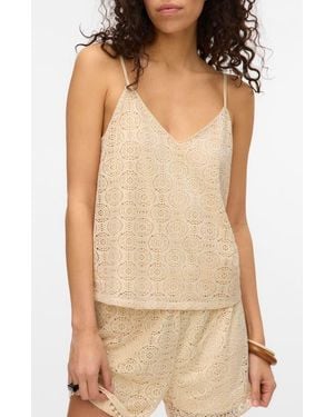 Vero Moda Maya V-Neck Singlet Top - Brown
