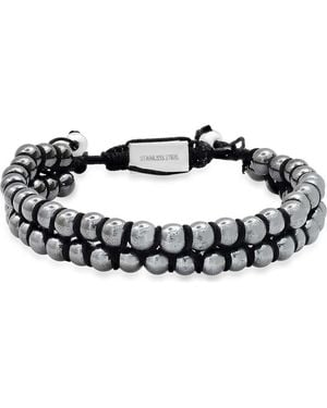 Steeltime Double Layered Hematite Bracelet - Metallic