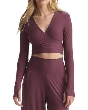 Commando Butter Thumbhole Faux Wrap Top - Purple