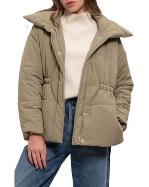 Blu Pepper Waist Puffer Jacket - Natural